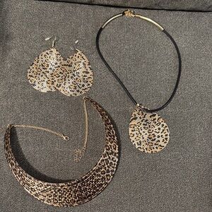 Elegant Leopard Print Jewelry Set